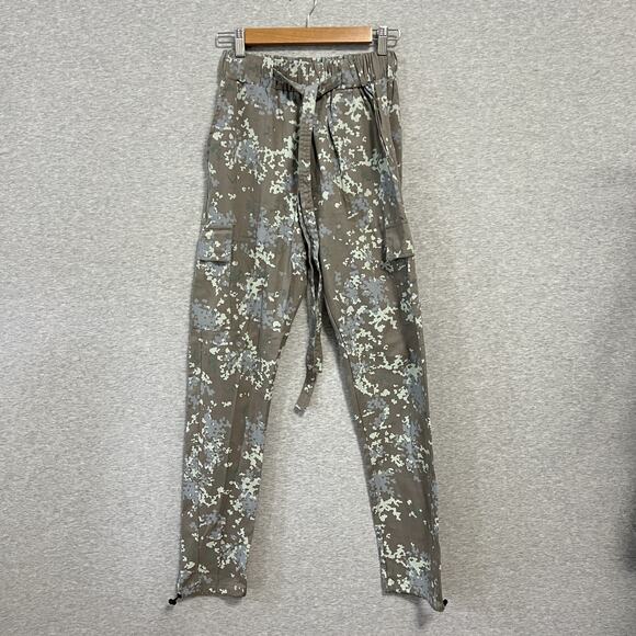 MNML Cargo Jogger Pants Mens Extra Small Gray Camo Drawstring Pockets Streetwear - Picture 1 of 11
